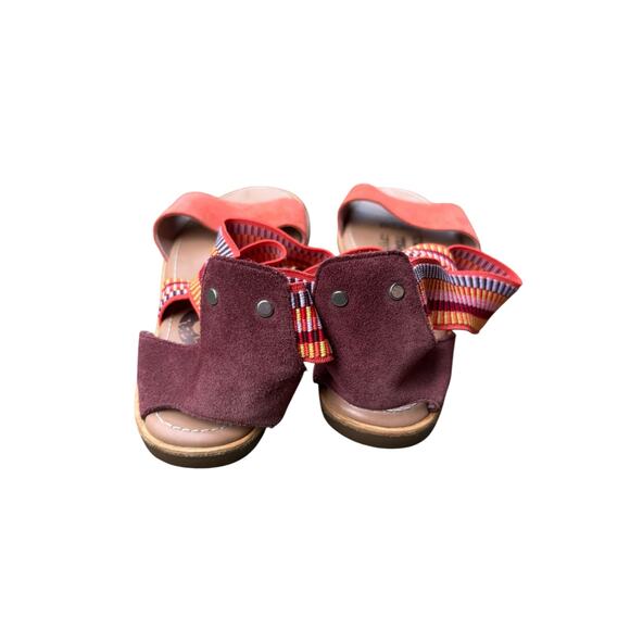 Sorel Woven Boho Strappy Crisscross Orange Zing Slip on Sandals - 8.5 - Picture 3 of 9